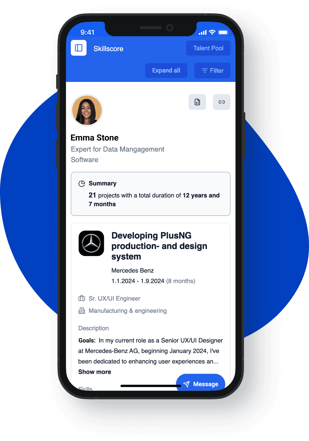 Skillscore on mobile device